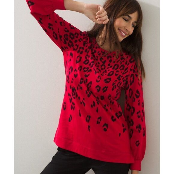 Chico's Zenergy Tunic Size 4 XXL (20) French Terry Leopard - Picture 1 of 16